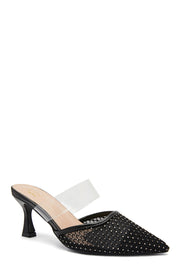 Escarpins en mesh et une bride transparente