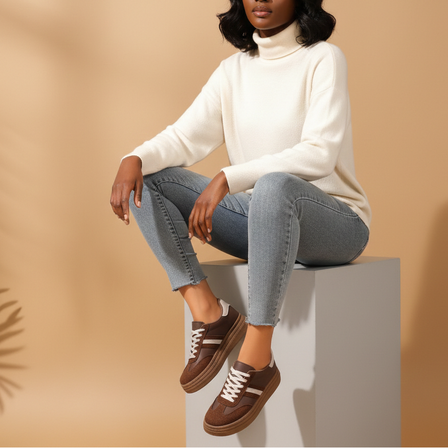 Baskets iconiques noires à semelle épaisse