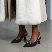 Escarpins Slingbacks à Chaîne Dorée