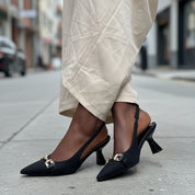 Escarpins Slingbacks à Chaîne Dorée