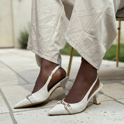 Escarpins Slingbacks à Chaîne Dorée