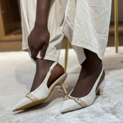 Escarpins Slingbacks à Chaîne Dorée