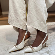 Escarpins Slingbacks à Chaîne Dorée