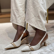 Escarpins Slingbacks à Chaîne Dorée