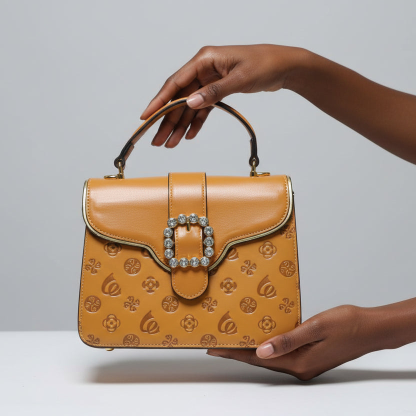 Sac à main structuré ocre