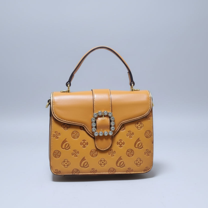 Sac à main structuré ocre