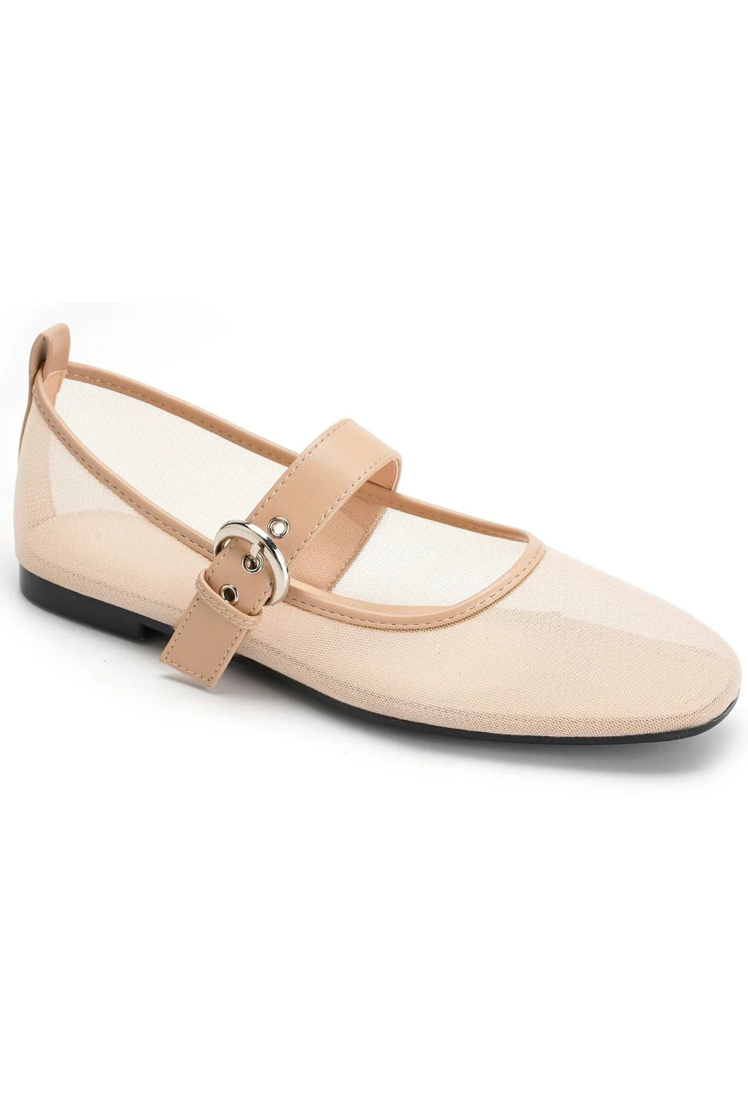 Ballerines plates à enfiler avec bout rond et sangle