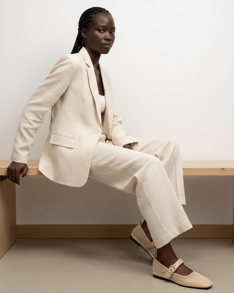 Ballerines plates à enfiler avec bout rond et sangle